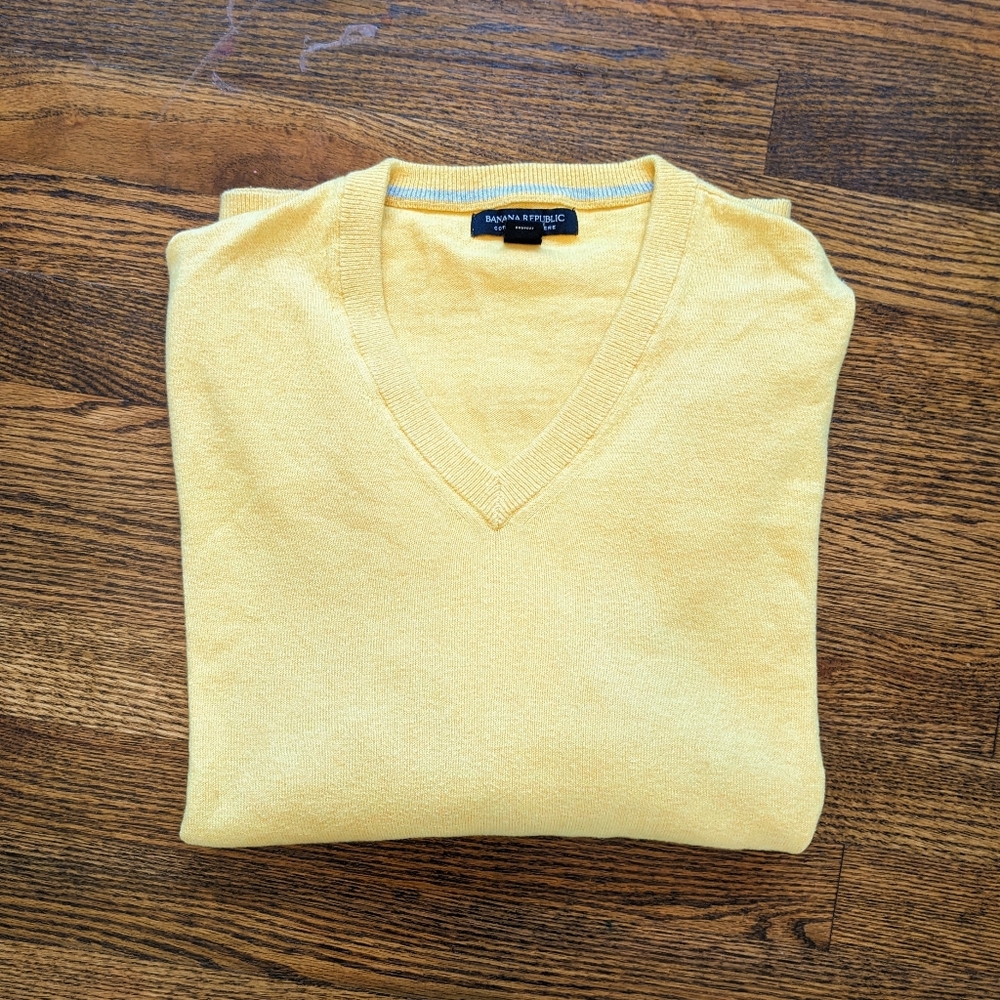 Banana Republic Cotton Cashmere V-Neck Sweater